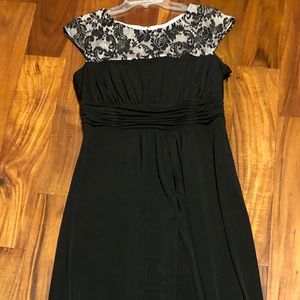 Classic black gown with lace detail